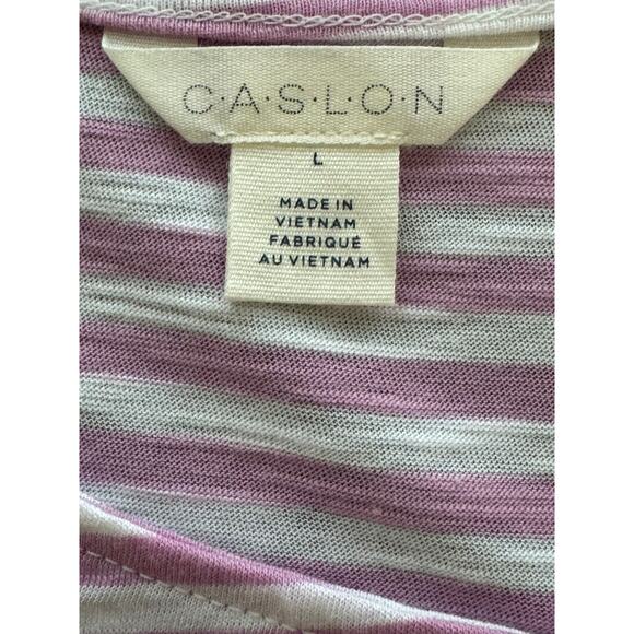 New ~ CASLON ~Women's Scoop Neck Striped Modal Tank Top Size L - Picture 4 of 5